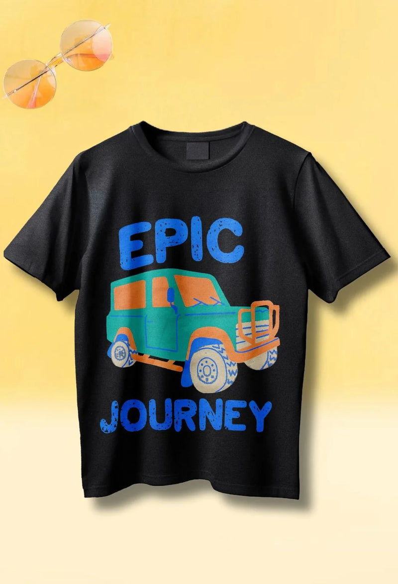 Black Kids Printed Tee