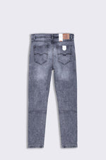 Men Grey Comfort Fit Light Acid Wash Jean