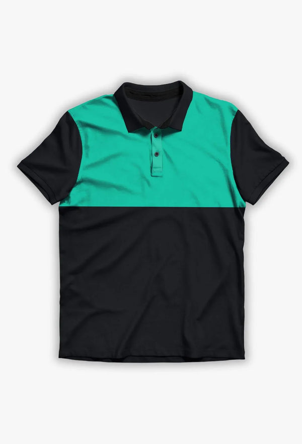 Black-Green Contrast POLO - Bobbinbash - - Black-Green Contrast POLO - Bobbinbash - -  - #tag3# - #tag3#