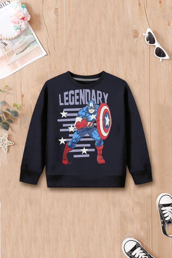 Boys Navy Printed Sweatshirt - Bobbinbash - BOYS- Boys Navy Printed Sweatshirt - Bobbinbash - #tag3#