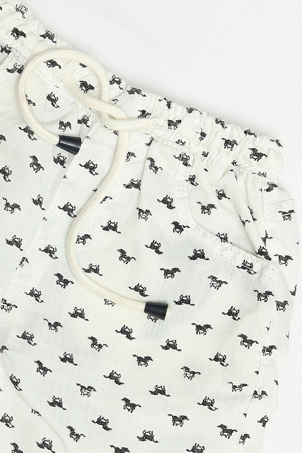 White Printed Shorts - Bobbinbash - - White Printed Shorts - Bobbinbash - #tag3#