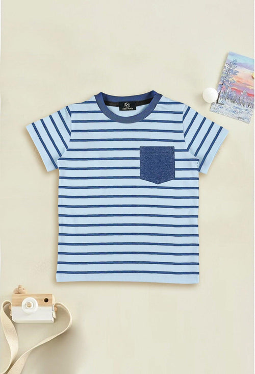 Zinc-Blue contrast Pocket Tee - Bobbinbash - BOYS- Zinc-Blue contrast Pocket Tee - Bobbinbash - #tag3#
