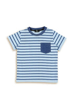 Zinc-Blue contrast Pocket Tee
